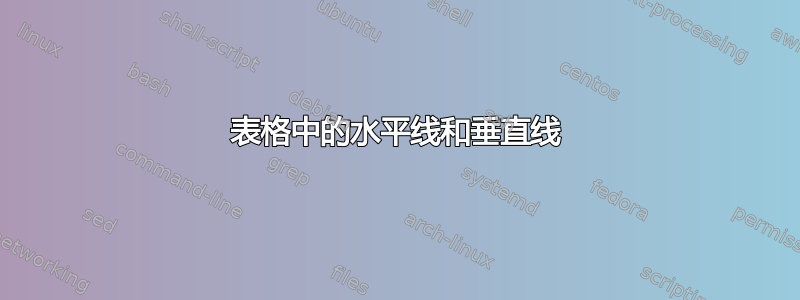 表格中的水平线和垂直线