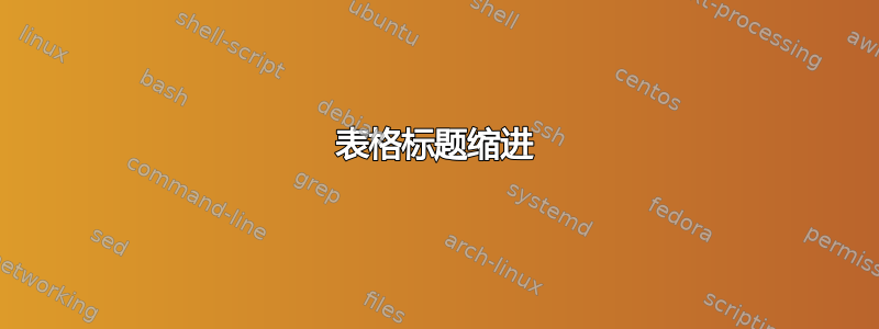 表格标题缩进