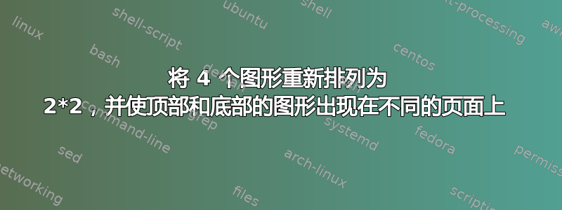 将 4 个图形重新排列为 2*2，并使顶部和底部的图形出现在不同的页面上 