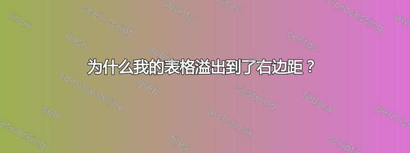 为什么我的表格溢出到了右边距？