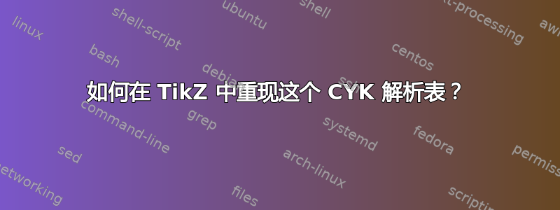 如何在 TikZ 中重现这个 CYK 解析表？