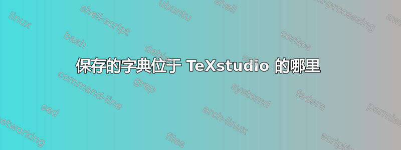 保存的字典位于 TeXstudio 的哪里