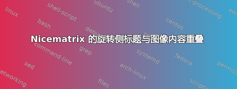 Nicematrix 的旋转侧标题与图像内容重叠