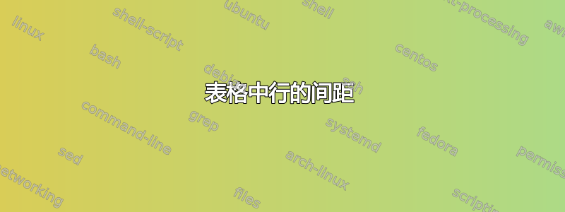 表格中行的间距