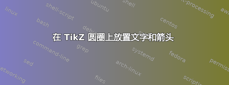 在 TikZ 圆圈上放置文字和箭头