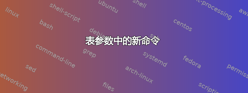 表参数中的新命令