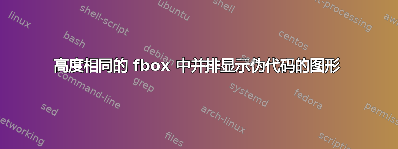 高度相同的 fbox 中并排显示伪代码的图形