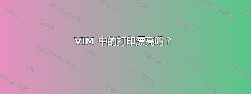 VIM 中的打印漂亮吗？