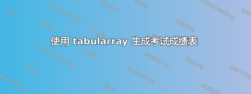 使用 tabularray 生成考试成绩表