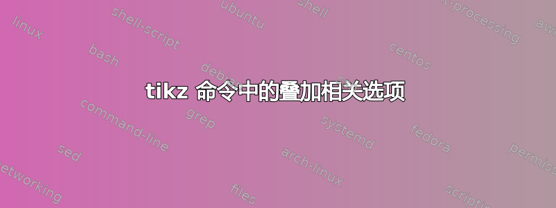 tikz 命令中的叠加相关选项