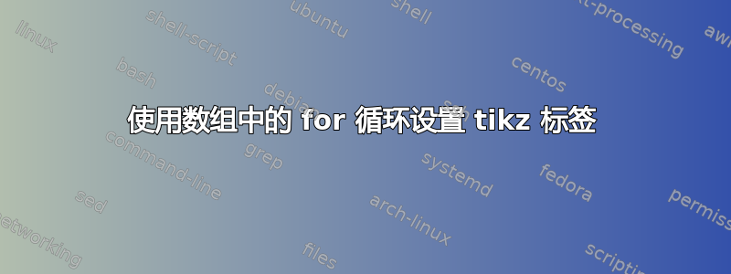 使用数组中的 for 循环设置 tikz 标签