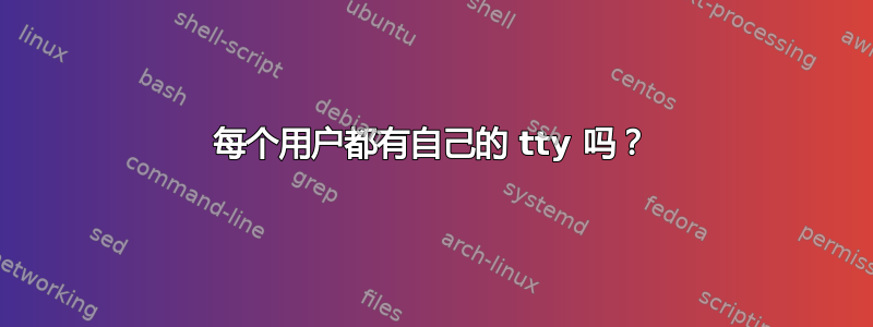 每个用户都有自己的 tty 吗？