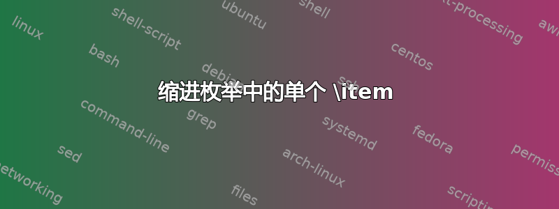 缩进枚举中的单个 \item