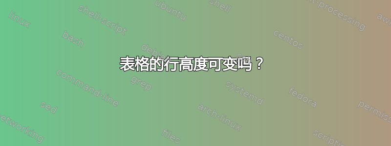 表格的行高度可变吗？