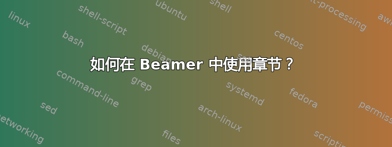 如何在 Beamer 中使用章节？