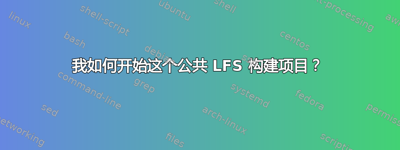 我如何开始这个公共 LFS 构建项目？