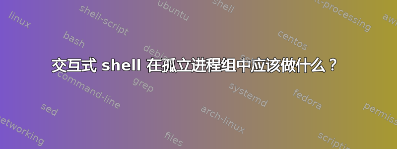 交互式 shell 在孤立进程组中应该做什么？