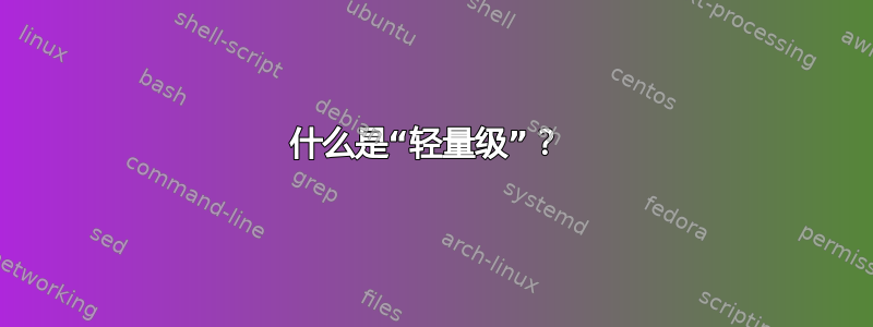 什么是“轻量级”？ 