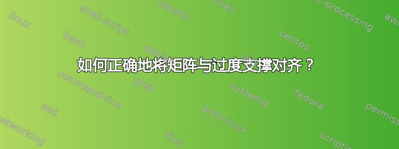 如何正确地将矩阵与过度支撑对齐？