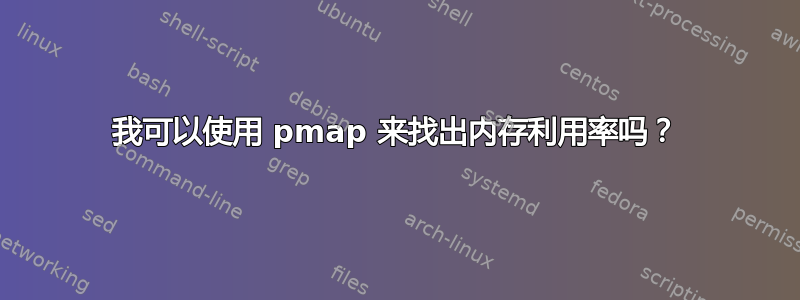 我可以使用 pmap 来找出内存利用率吗？