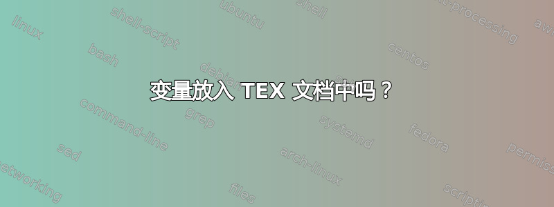 变量放入 TEX 文档中吗？