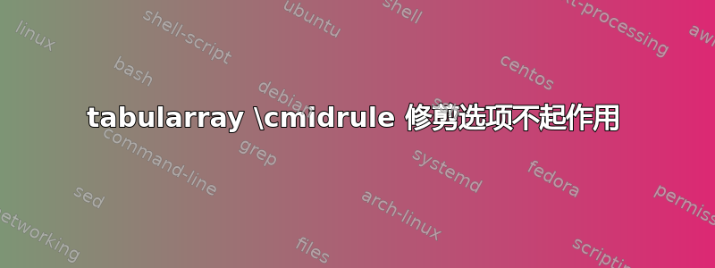 tabularray \cmidrule 修剪选项不起作用