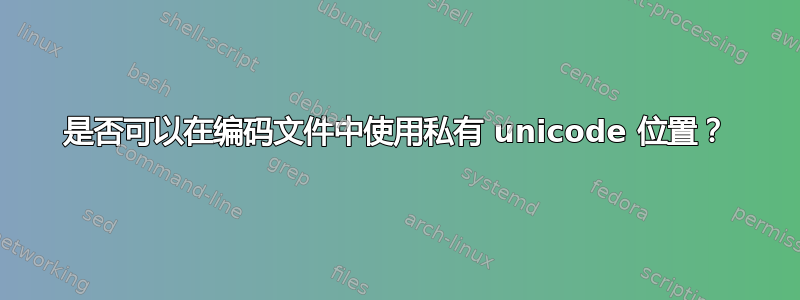 是否可以在编码文件中使用私有 unicode 位置？