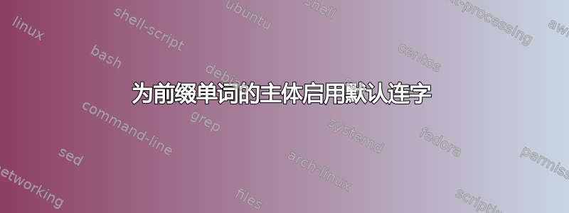 为前缀单词的主体启用默认连字