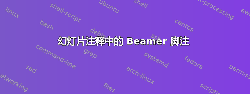 幻灯片注释中的 Beamer 脚注