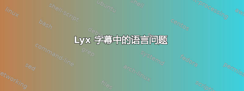 Lyx 字幕中的语言问题