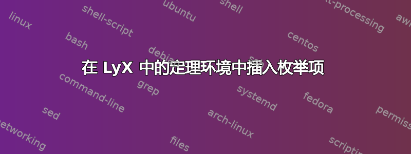 在 LyX 中的定理环境中插入枚举项