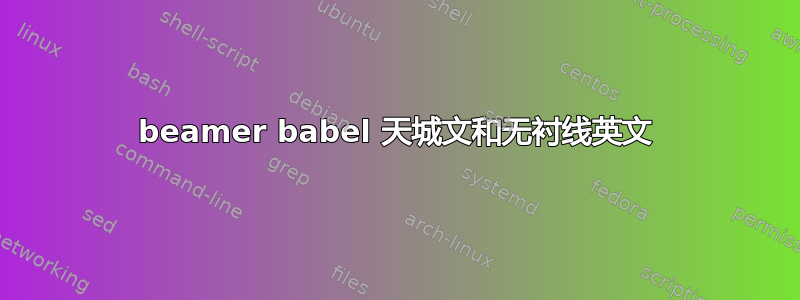 beamer babel 天城文和无衬线英文