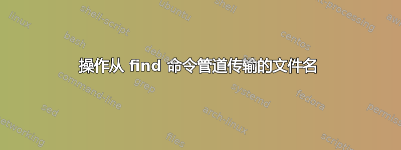 操作从 find 命令管道传输的文件名