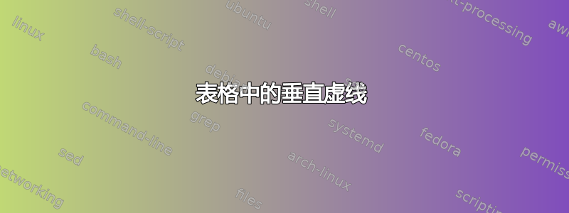 表格中的垂直虚线