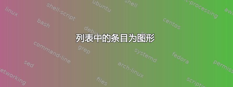 列表中的条目为图形