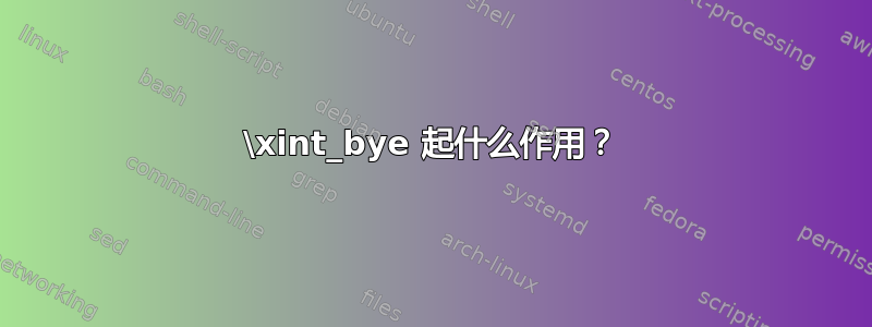 \xint_bye 起什么作用？