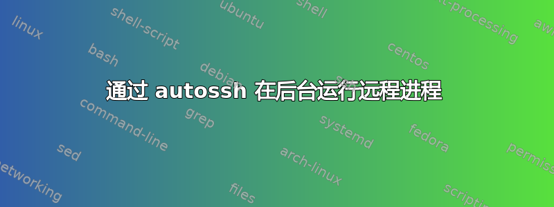 通过 autossh 在后台运行远程进程