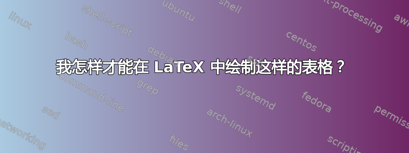 我怎样才能在 LaTeX 中绘制这样的表格？