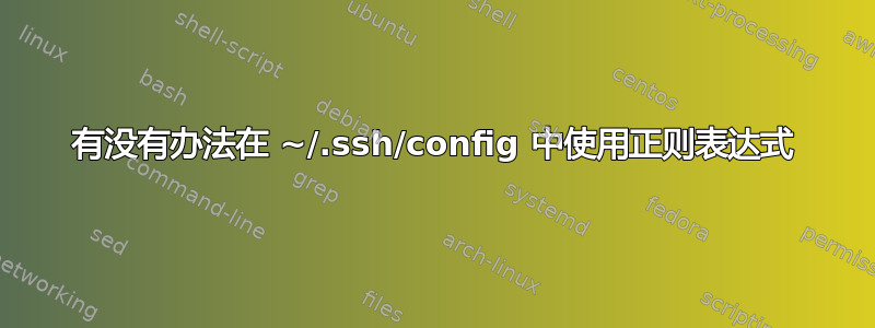 有没有办法在 ~/.ssh/config 中使用正则表达式