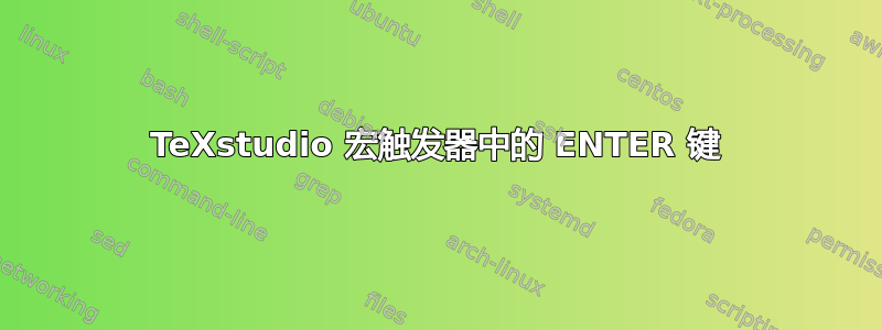 TeXstudio 宏触发器中的 ENTER 键