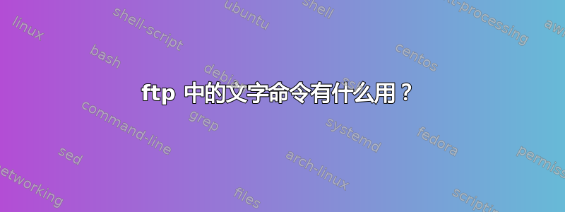 ftp 中的文字命令有什么用？