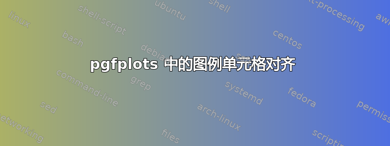 pgfplots 中的图例单元格对齐