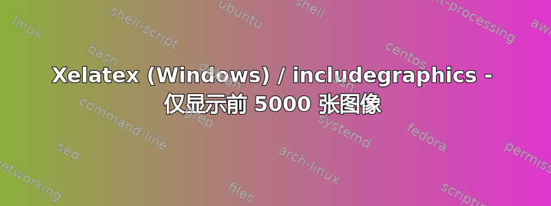 Xelatex (Windows) / includegraphics - 仅显示前 5000 张图像