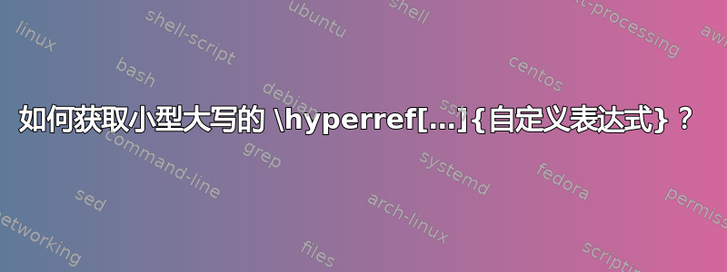 如何获取小型大写的 \hyperref[…]{自定义表达式}？