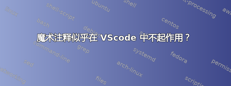 魔术注释似乎在 VScode 中不起作用？