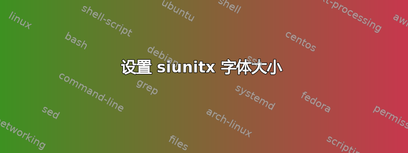 设置 siunitx 字体大小