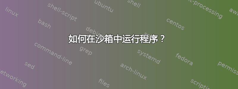 如何在沙箱中运行程序？