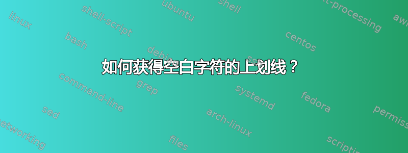 如何获得空白字符的上划线？