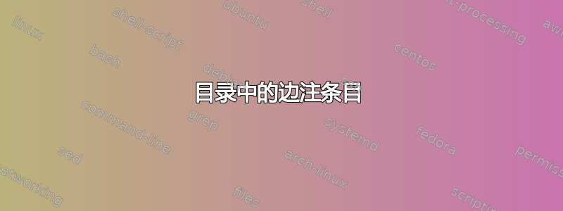 目录中的边注条目