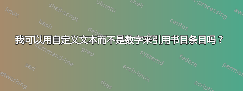 我可以用自定义文本而不是数字来引用书目条目吗？